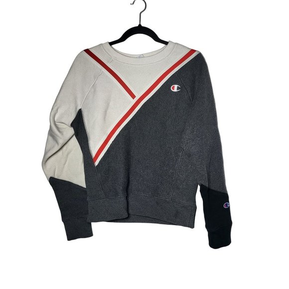 Champion Women's Reverse Weave Colorblock Varsity Pullover Sweatshirt Size Small - Picture 1 of 12
